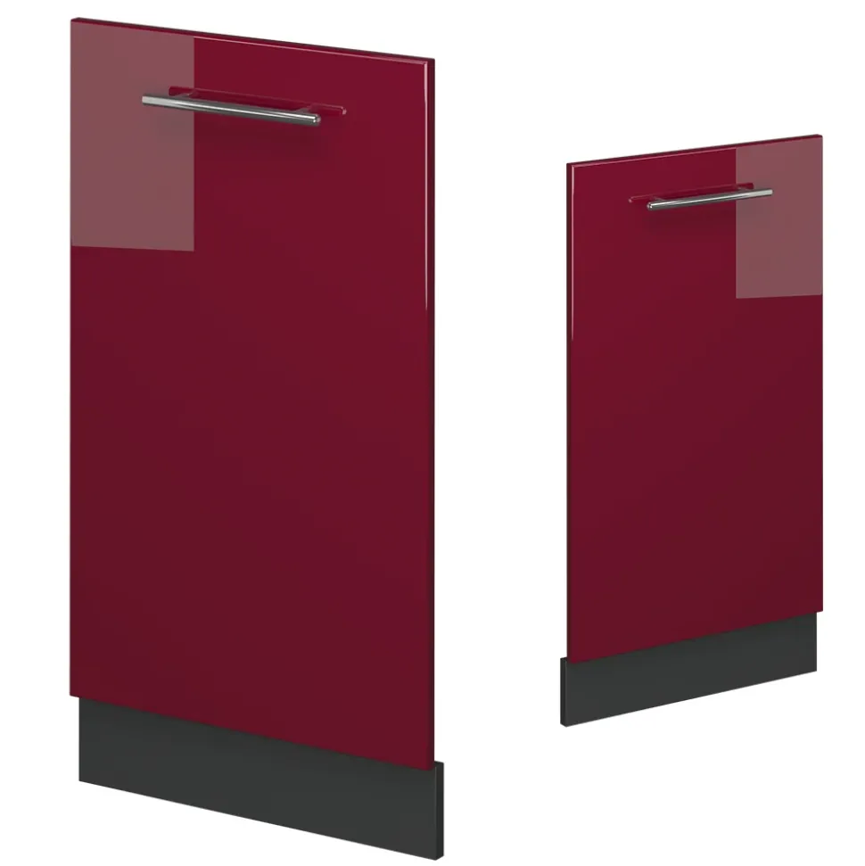 Vicco Geschirrspülblende "Fame-Line", Bordeaux Hochglanz, 45 cm , AP Eiche
