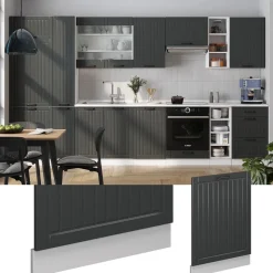 Vicco Geschirrspülblende "Fame-Line", Anthrazit Landhaus, 60 cm ohne Arbeitsplatte