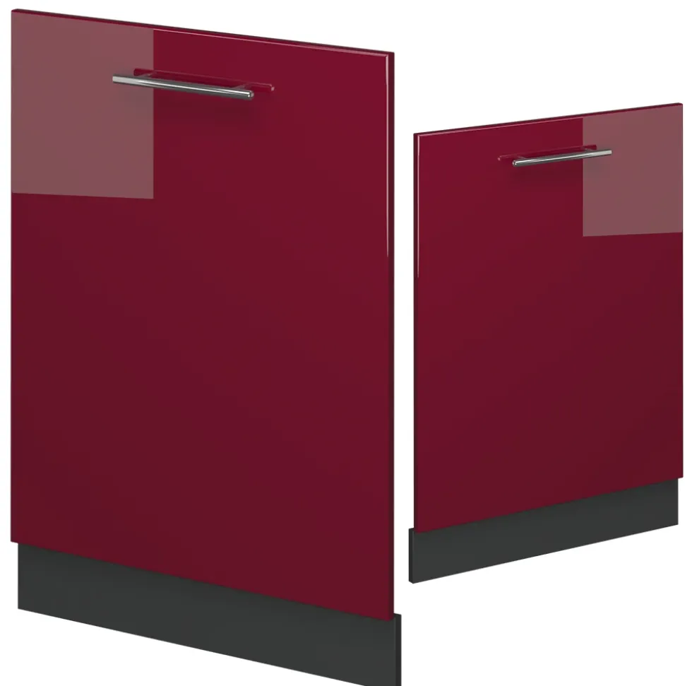 Vicco Geschirrspülblende "Fame-Line", Bordeaux Hochglanz, 60 cm , AP Eiche
