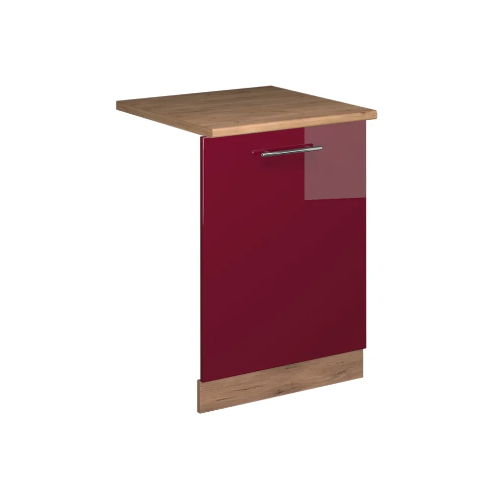 Vicco Geschirrspülblende "Fame-Line", Bordeaux Hochglanz, 60 cm , AP Eiche