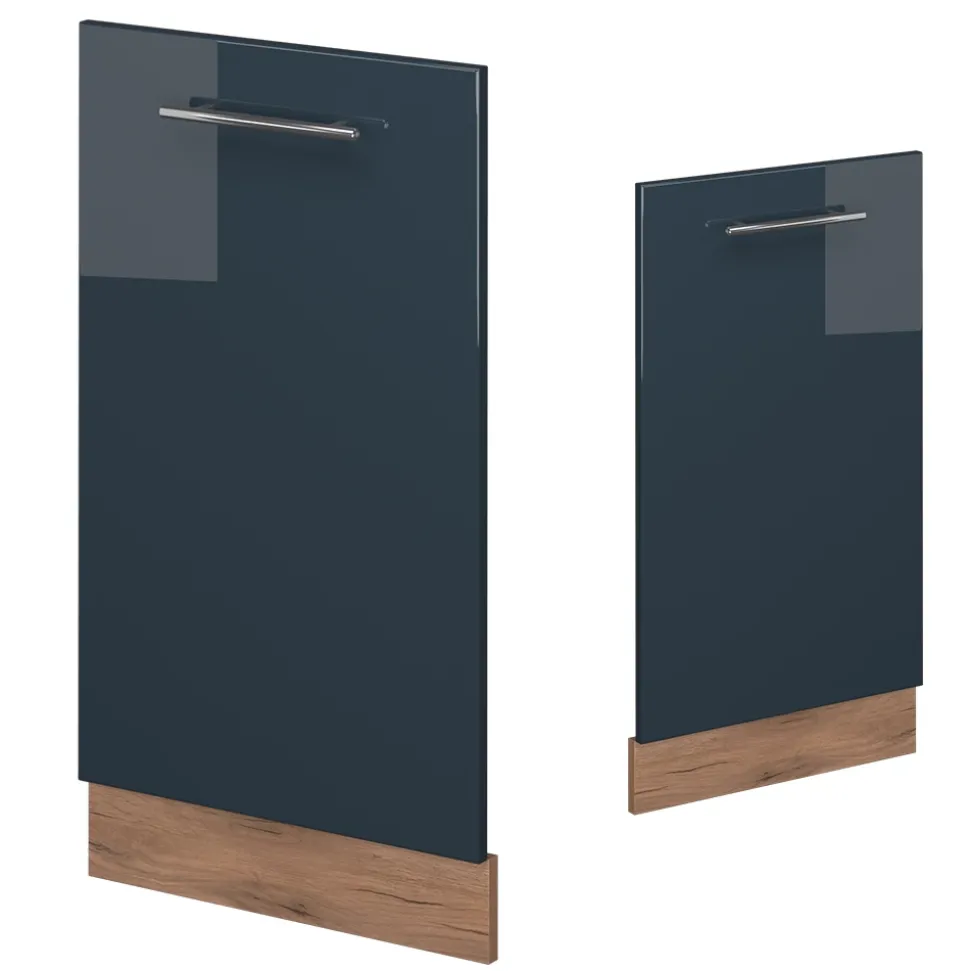 Vicco Geschirrspülblende "Fame-Line", Dunkelblau Hochglanz, 45 cm , AP Marmor