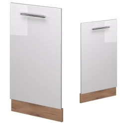 Vicco Geschirrspülblende Fame-Line, Geschirrspüler Fronttür, Weiß Hochglanz, 45 cm, AP Marmor