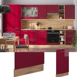 Vicco Geschirrspülblende "Fame-Line", Bordeaux Hochglanz, 45 cm ohne Arbeitsplatte