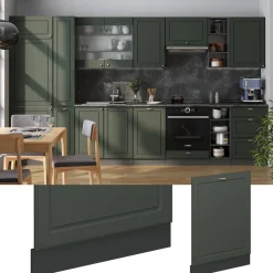 Vicco Geschirrspülblende "Fame-Line", Grün-Gold Landhaus, 60 cm ohne Arbeitsplatte