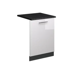 Vicco Geschirrspülblende "Fame-Line", Weiß Hochglanz, 60 cm , AP Anthrazit