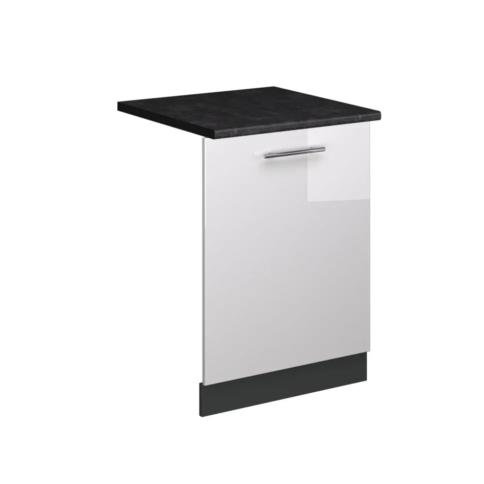 Vicco Geschirrspülblende "Fame-Line", Weiß Hochglanz, 60 cm , AP Anthrazit