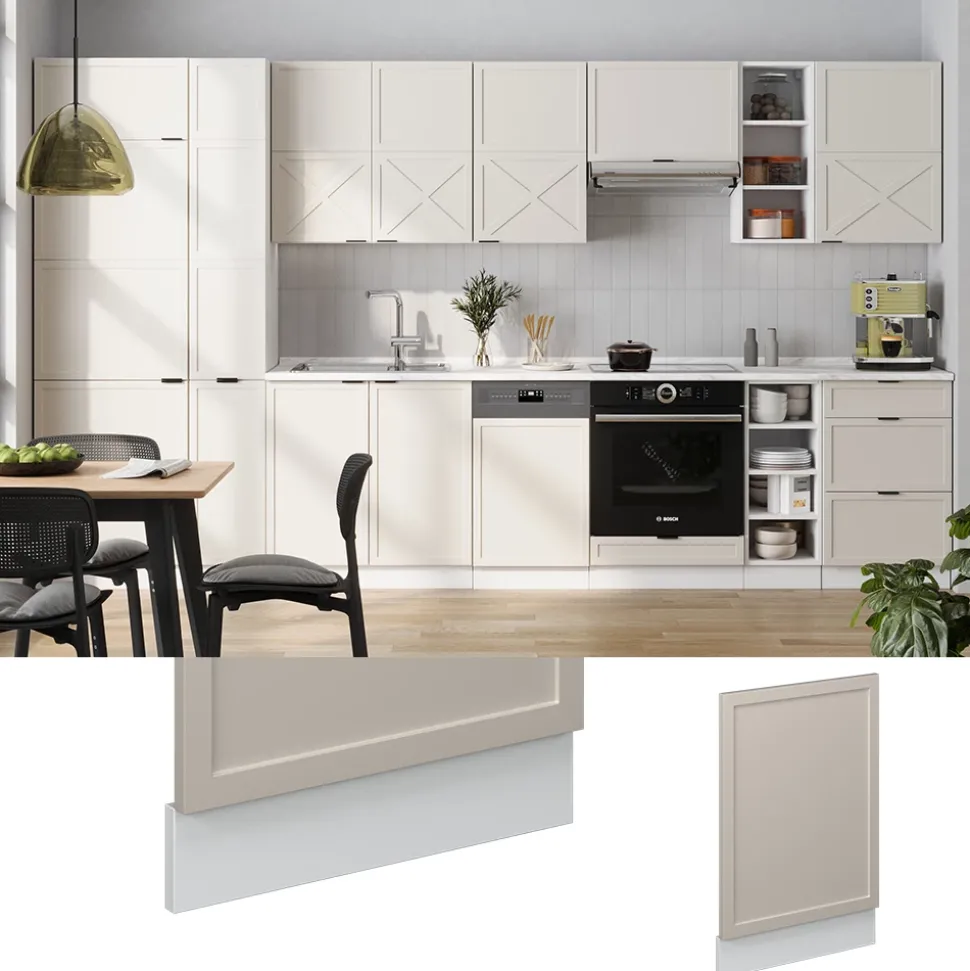 Vicco Geschirrspülblende "Fame-Line", GrauBeige, 45 cm , AP Anthrazit