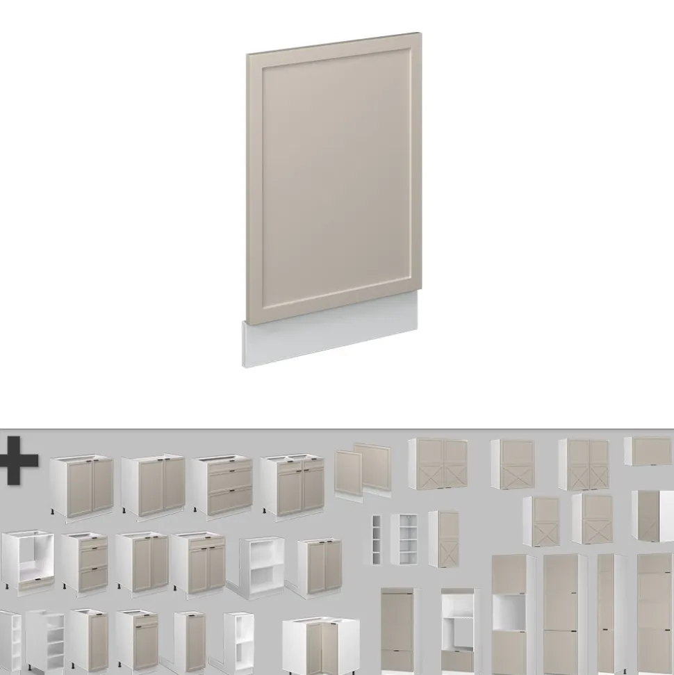 Vicco Geschirrspülblende "Fame-Line", GrauBeige, 45 cm , AP Anthrazit