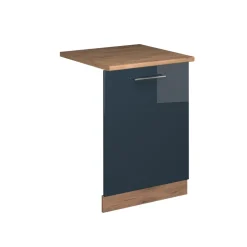 Vicco Geschirrspülblende "Fame-Line", Dunkelblau Hochglanz, 60 cm , AP Eiche