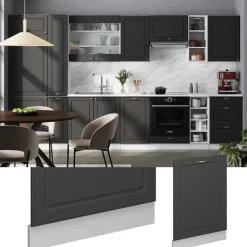 Vicco Geschirrspülblende "Fame-Line", Anthrazit-Gold Landhaus, 60 cm ohne Arbeitsplatte