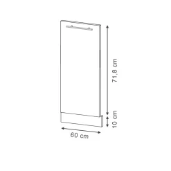 Vicco Geschirrspülblende Fame-Line, Geschirrspüler Fronttür, Weiß Hochglanz, 60 cm, AP Eiche