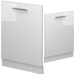 Vicco Geschirrspülblende Fame-Line, Geschirrspüler Fronttür, Weiß Hochglanz, 60 cm, AP Eiche