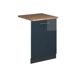 Vicco Geschirrspülblende "Fame-Line", Dunkelblau Hochglanz, 60 cm , AP Eiche