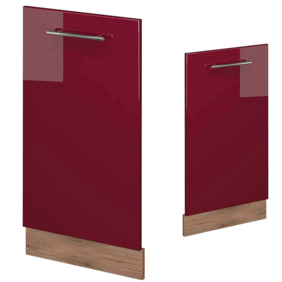 Vicco Geschirrspülblende "Fame-Line", Bordeaux Hochglanz, 45 cm , AP Eiche