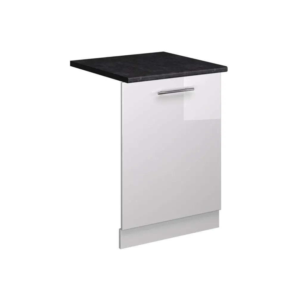 Vicco Geschirrspülblende "Fame-Line", Weiß Hochglanz, 60 cm , AP Anthrazit