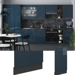 Vicco Geschirrspülblende "Fame-Line", Dunkelblau Hochglanz, 45 cm ohne Arbeitsplatte