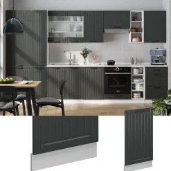 Vicco Geschirrspülblende "Fame-Line", Anthrazit Landhaus, 45 cm , AP Anthrazit