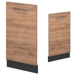 Vicco Geschirrspülblende Fame-Line, Geschirrspüler Fronttür, Goldkraft Eiche, 45 cm, AP Eiche