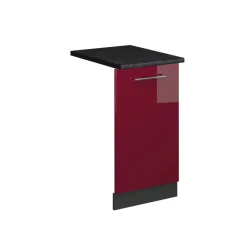 Vicco Geschirrspülblende "Fame-Line", Bordeaux Hochglanz, 45 cm , AP Anthrazit