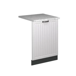 Vicco Geschirrspülblende Fame-Line, Geschirrspüler Fronttür, Weiß Landhaus, 60 cm, AP Marmor