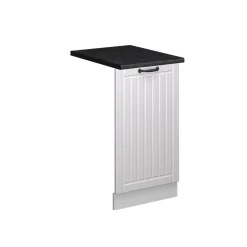 Vicco Geschirrspülblende Fame-Line, Geschirrspüler Fronttür, Weiß Landhaus, 45 cm, AP Anthrazit