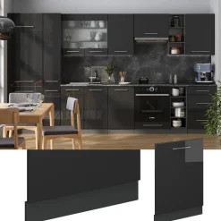 Vicco Geschirrspülblende "Fame-Line", Anthrazit Hochglanz, 60 cm , AP Marmor