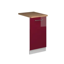 Vicco Geschirrspülblende "Fame-Line", Bordeaux Hochglanz, 45 cm , AP Eiche