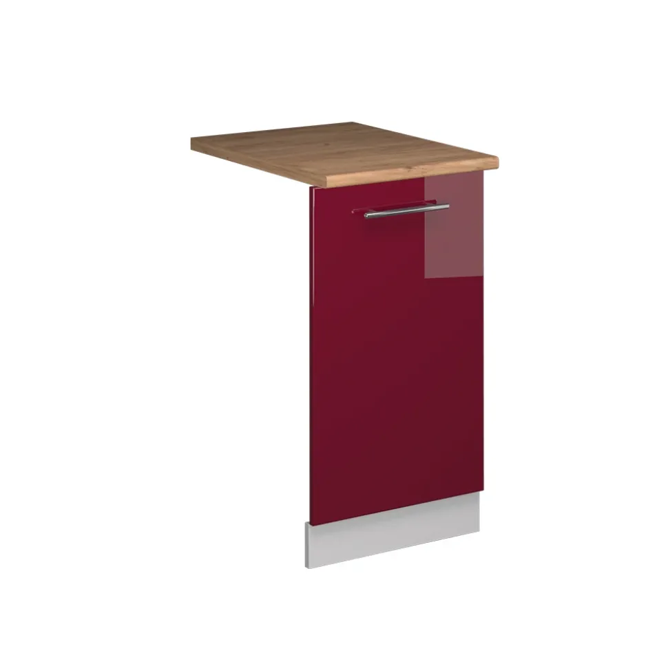 Vicco Geschirrspülblende "Fame-Line", Bordeaux Hochglanz, 45 cm , AP Eiche