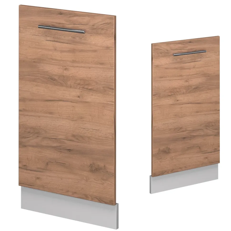 Vicco Geschirrspülblende Fame-Line, Geschirrspüler Fronttür, Goldkraft Eiche, 45 cm, AP Eiche