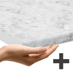 Vicco Geschirrspülblende Fame-Line, Geschirrspüler Fronttür, Weiß Hochglanz, 60 cm, AP Marmor