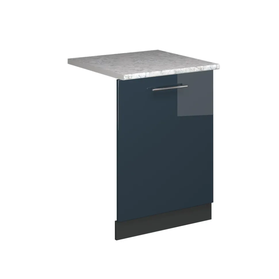 Vicco Geschirrspülblende "Fame-Line", Dunkelblau Hochglanz, 60 cm , AP Marmor