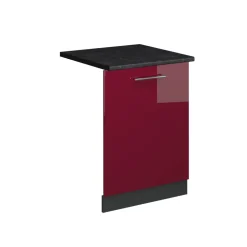 Vicco Geschirrspülblende "Fame-Line", Bordeaux Hochglanz, 60 cm , AP Anthrazit