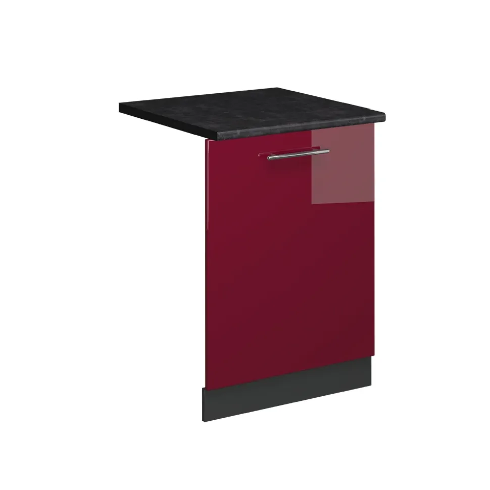 Vicco Geschirrspülblende "Fame-Line", Bordeaux Hochglanz, 60 cm , AP Anthrazit