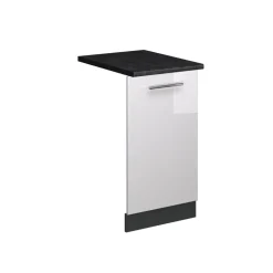 Vicco Geschirrspülblende "Fame-Line", Weiß Hochglanz, 45 cm , AP Anthrazit