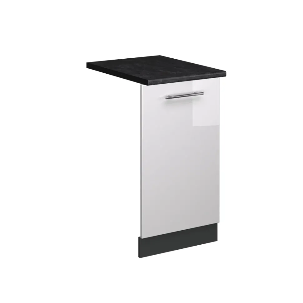 Vicco Geschirrspülblende "Fame-Line", Weiß Hochglanz, 45 cm , AP Anthrazit