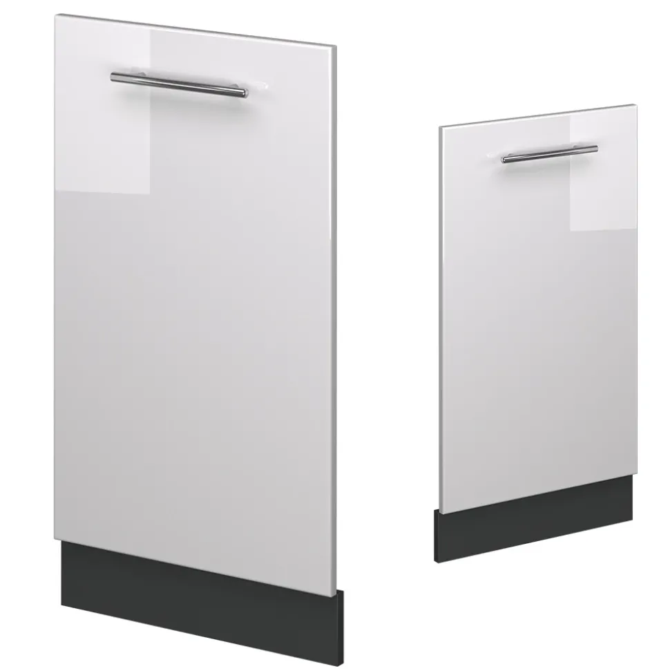 Vicco Geschirrspülblende "Fame-Line", Weiß Hochglanz, 45 cm , AP Anthrazit