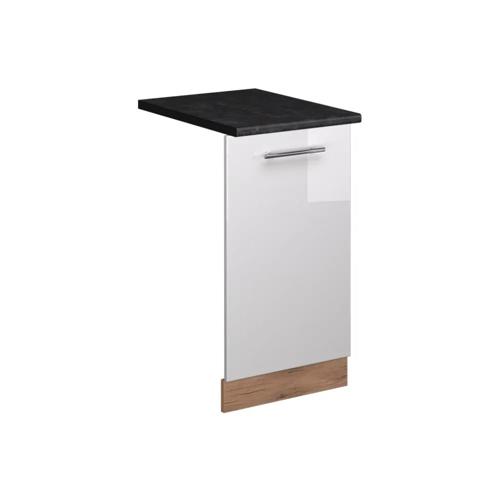 Vicco Geschirrspülblende "Fame-Line", Weiß Hochglanz, 45 cm , AP Anthrazit