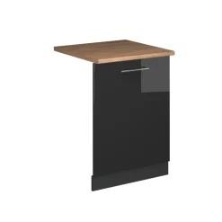 Vicco Geschirrspülblende "Fame-Line", Anthrazit Hochglanz, 60 cm , AP Eiche