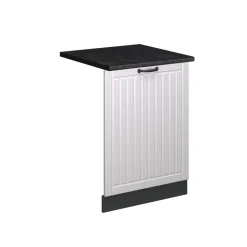 Vicco Geschirrspülblende Fame-Line, Geschirrspüler Fronttür, Weiß Landhaus, 60 cm, AP Anthrazit