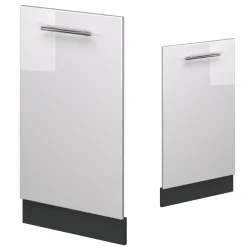 Vicco Geschirrspülblende Fame-Line, Geschirrspüler Fronttür, Weiß Hochglanz, 45 cm, AP Marmor