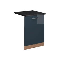 Vicco Geschirrspülblende "Fame-Line", Dunkelblau Hochglanz, 60 cm , AP Anthrazit