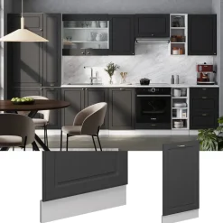 Vicco Geschirrspülblende "Fame-Line", Anthrazit-Gold Landhaus, 45 cm , AP Eiche