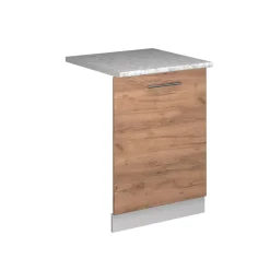 Vicco Geschirrspülblende Fame-Line, Geschirrspüler Fronttür, Goldkraft Eiche, 60 cm, AP Marmor