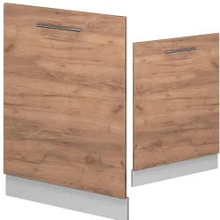 Vicco Geschirrspülblende Fame-Line, Geschirrspüler Fronttür, Goldkraft Eiche, 60 cm, AP Marmor