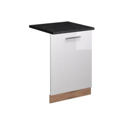 Vicco Geschirrspülblende "Fame-Line", Weiß Hochglanz, 60 cm , AP Anthrazit