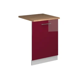 Vicco Geschirrspülblende "Fame-Line", Bordeaux Hochglanz, 60 cm , AP Eiche