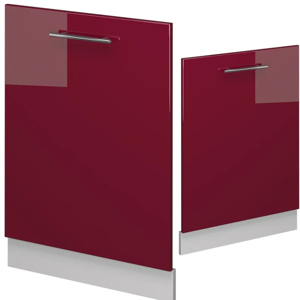 Vicco Geschirrspülblende "Fame-Line", Bordeaux Hochglanz, 60 cm , AP Eiche