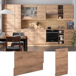 Vicco Geschirrspülblende Fame-Line, Geschirrspüler Fronttür, Goldkraft Eiche, 45 cm, AP Eiche