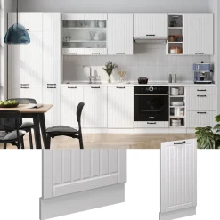 Vicco Geschirrspülblende "Fame-Line", Weiß Landhaus, 45 cm ohne Arbeitsplatte