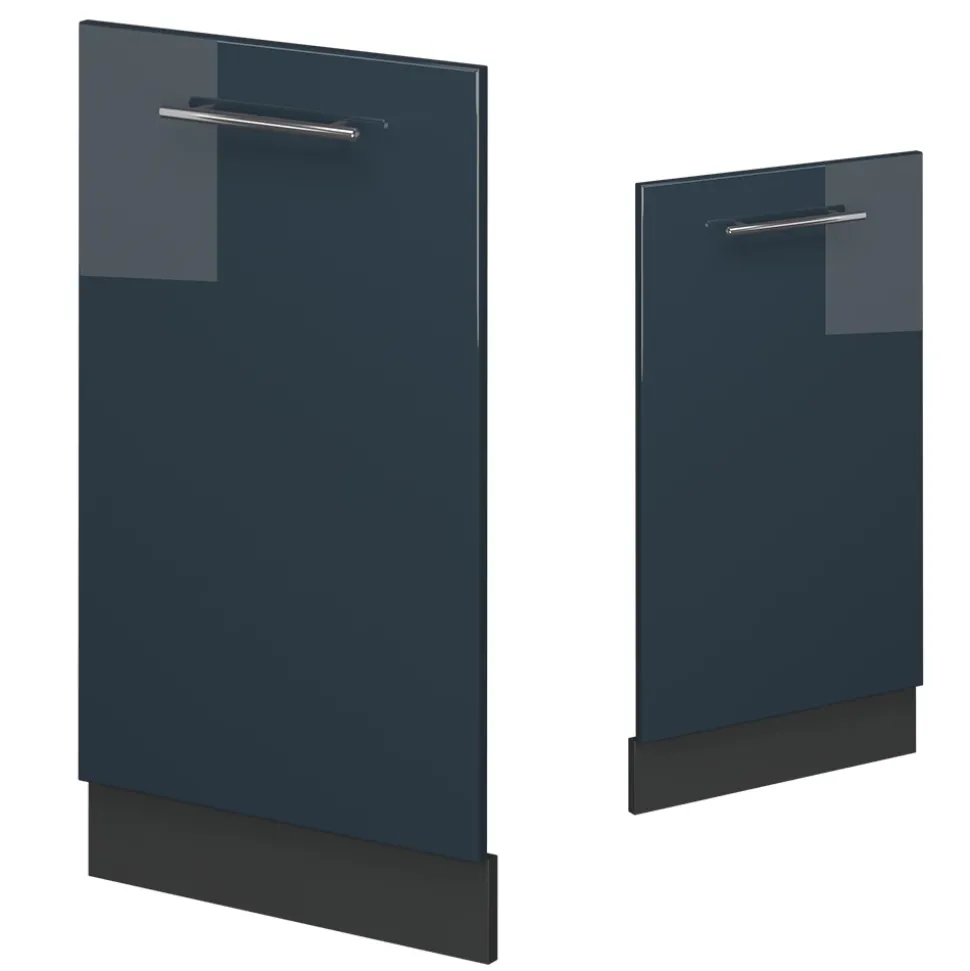 Vicco Geschirrspülblende "Fame-Line", Dunkelblau Hochglanz, 45 cm , AP Marmor